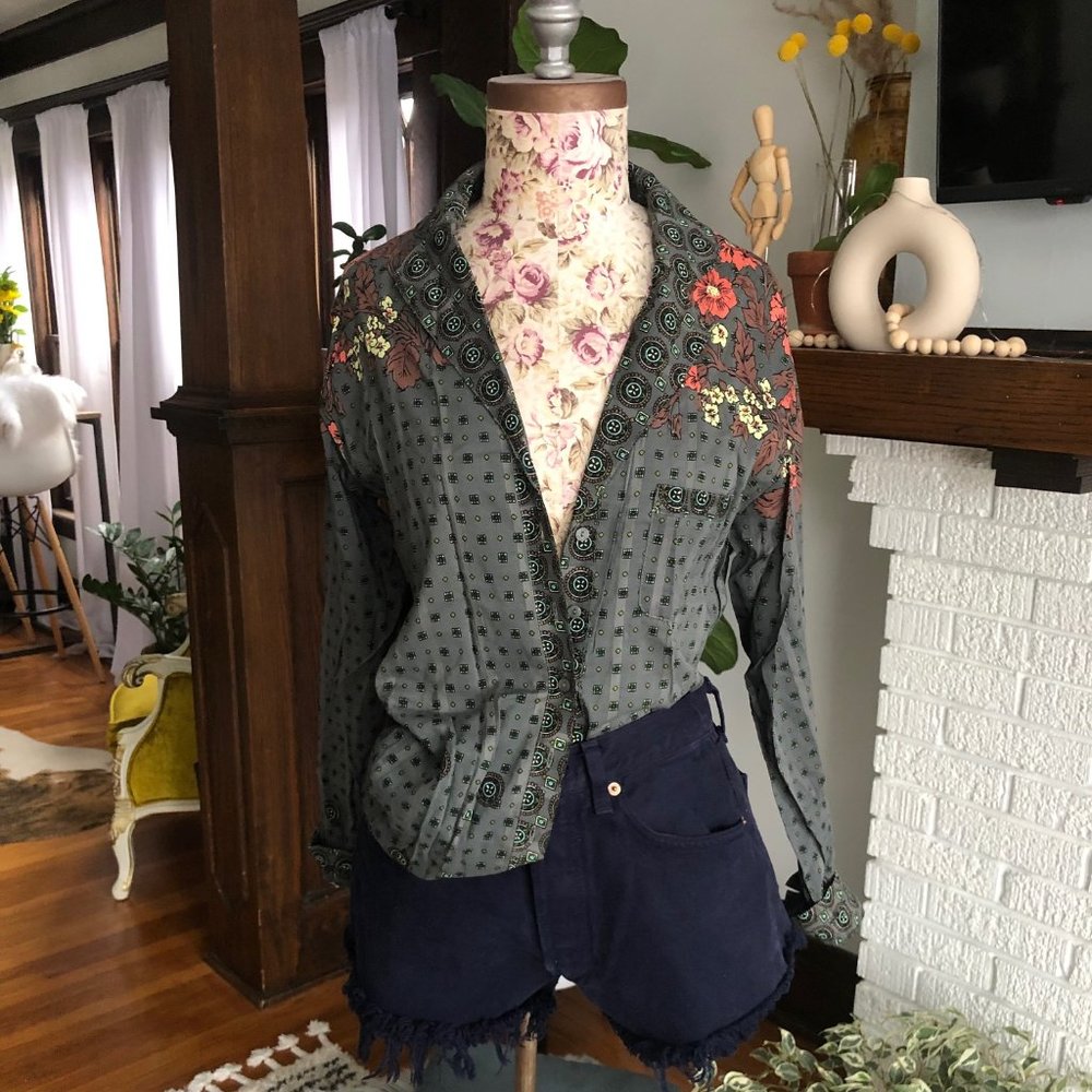 Free People Long Sleeve Camp Shirt